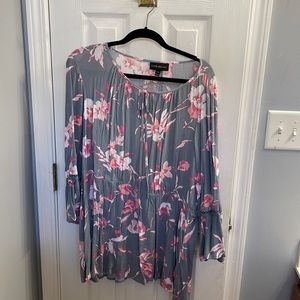 Grey Tunic with pink flowers